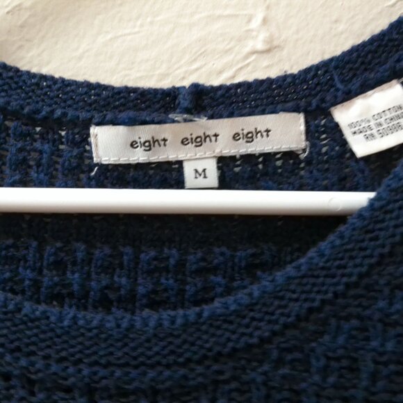 eight eight eight Navy Waffle Knit Swing Sweater – Women’s Medium - Picture 2 of 2